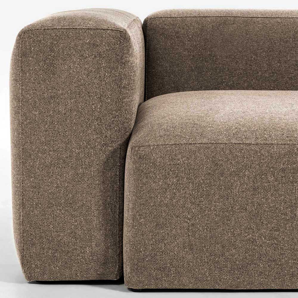 Ecksofa mit Armlehnen in Beige Chenille - Ursela