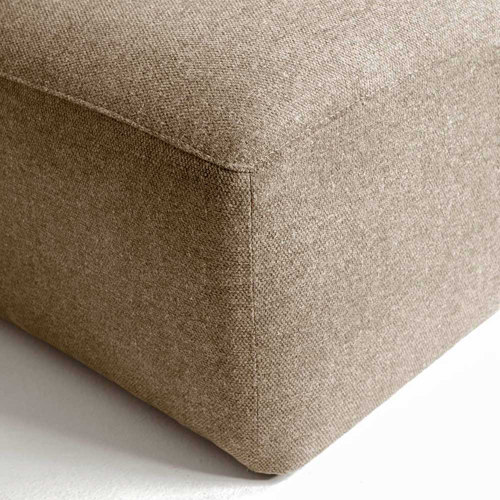 Polsterhocker in Beige Chenillegewebe - Riakust