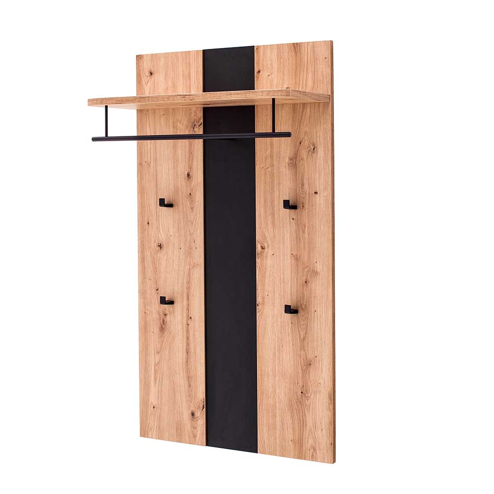 67x122x28 Garderobe in Dunkelgrau & Eiche - Lohira