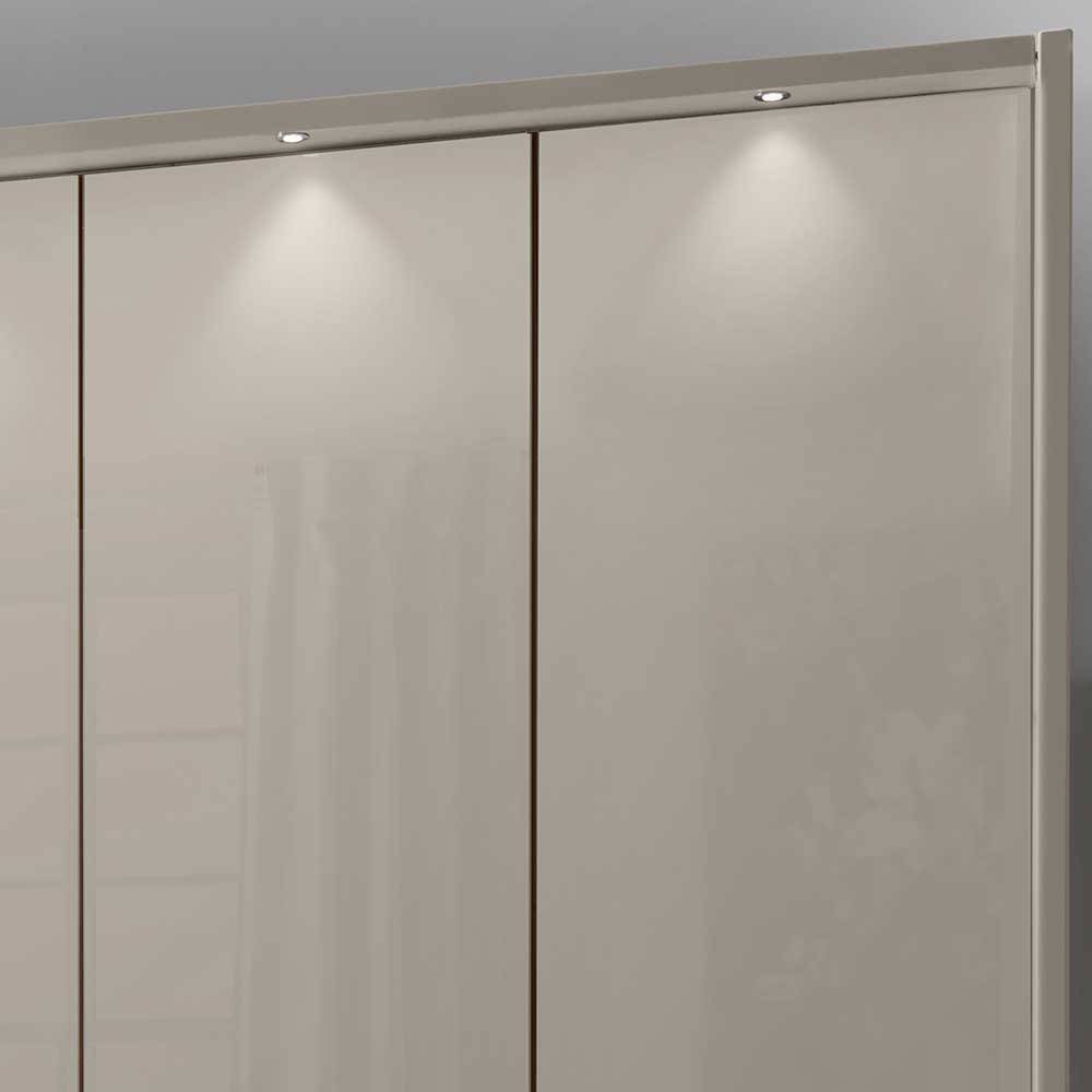 Kleiderschrank in Beige mit Glasbeschichtung - Lena