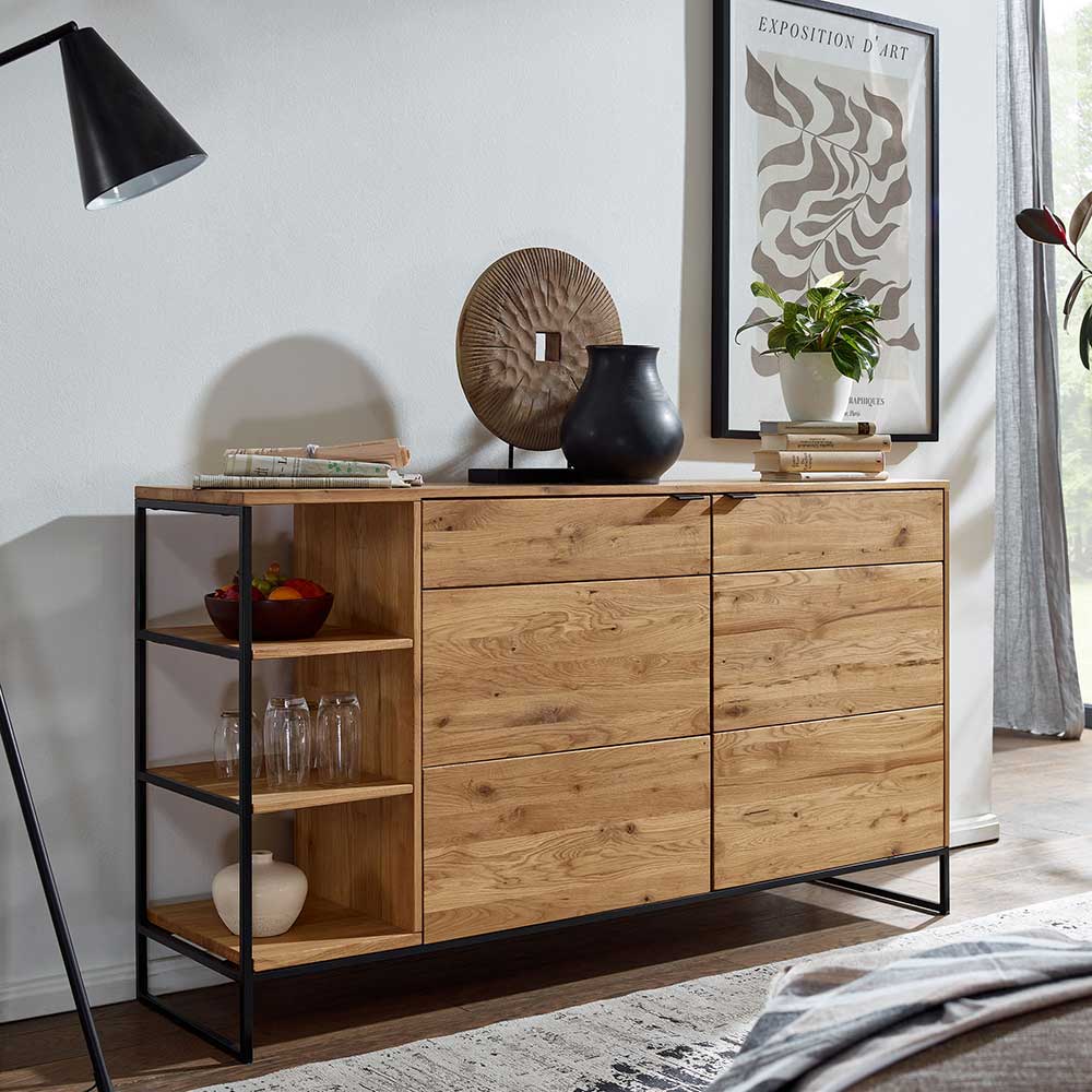 Sideboard mit 2 Türen & Regal 150x85x40 cm - Varzado