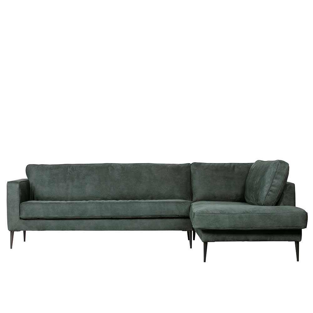 Microfaser L-Form Sofa in Petrol - Bicova