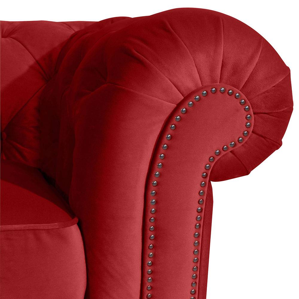 Chesterfield Sessel in Ziegel Rot - Telik