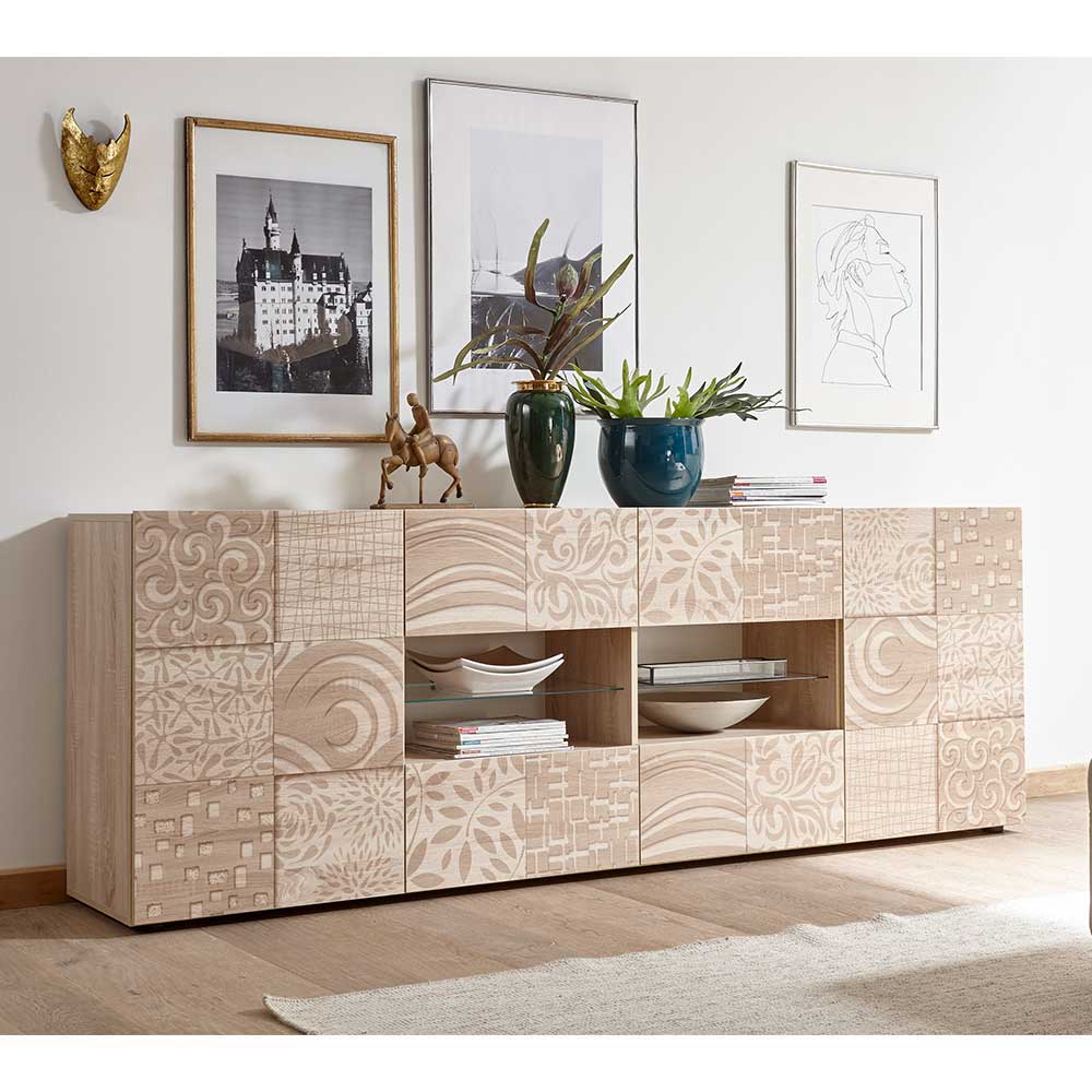 Großes Sideboard in Eiche Sonoma Dekor - Bielvas I