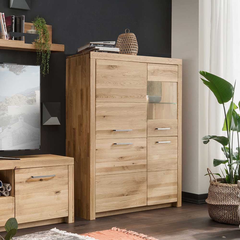 Massives Highboard mit vier Türen - Loitons