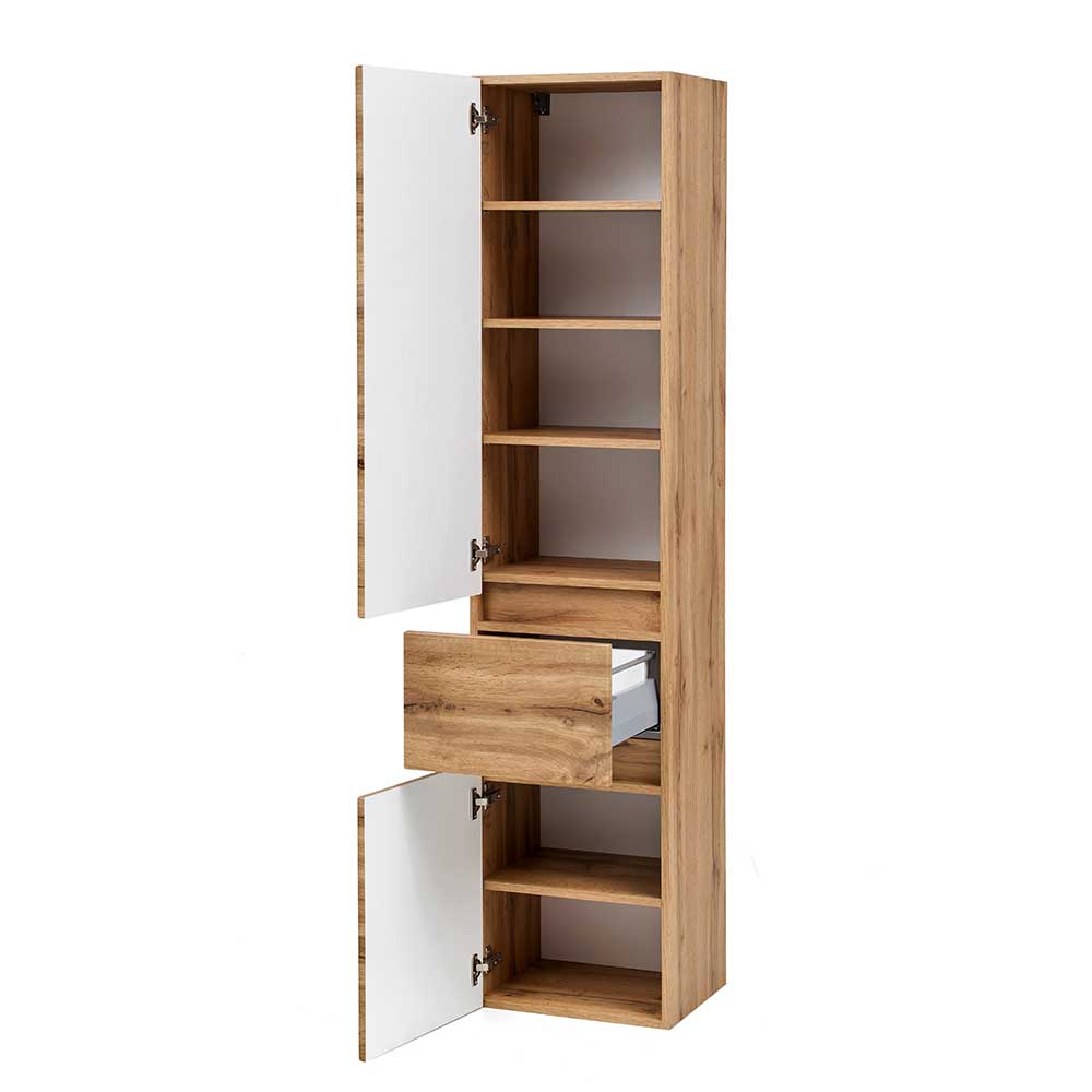 Bad Seitenschrank in Holz Optik Wildeiche - Iliam