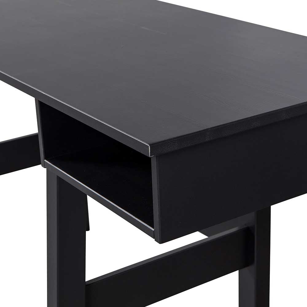 160x75x53 Schreibtisch in Schwarz Kiefer massiv - Arnella