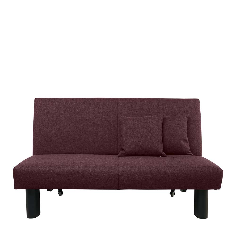 Zweisitzer Schlafcouch in Bordeaux Rot - Lorossa