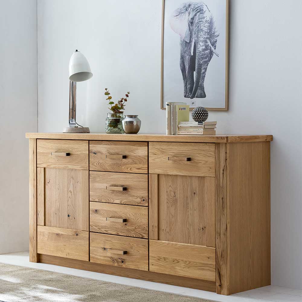 165x87x44 Sideboard in Asteiche auf Sockel - Zamron