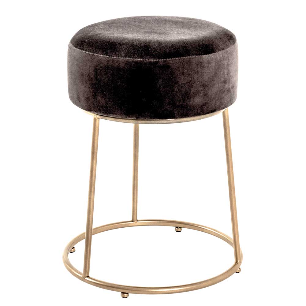 Moderner Hocker in Grau & Gold - Miaoli