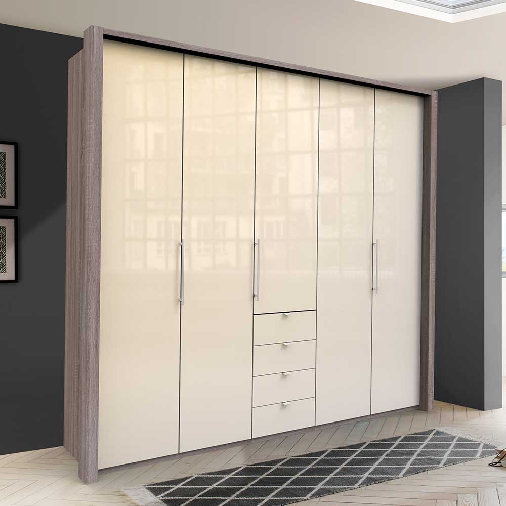 Kleiderschrank in Creme glasbeschichtet - Four