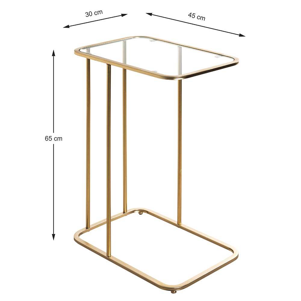 Eleganter Anstelltisch mit klarer Glasplatte - Finnca