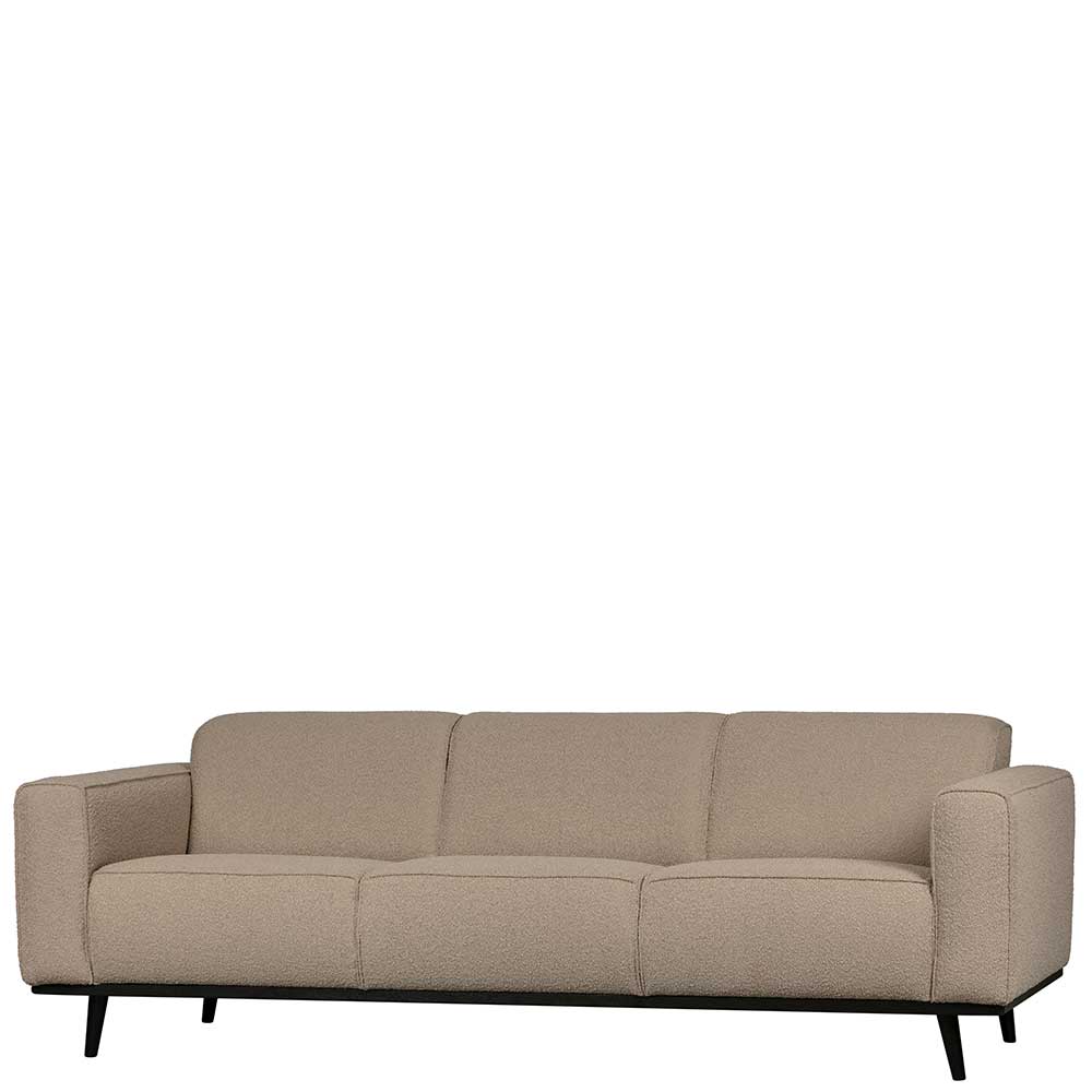 Boucle Couch 3er in Beige & Schwarz - Drike