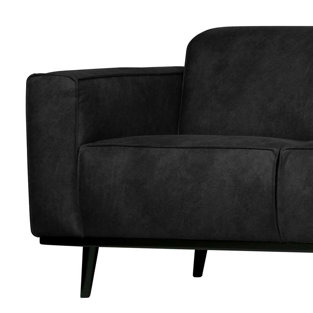 Schwarzes Kunstwildleder Sofa in 280cm oder 372cm Breite - Rojocaba