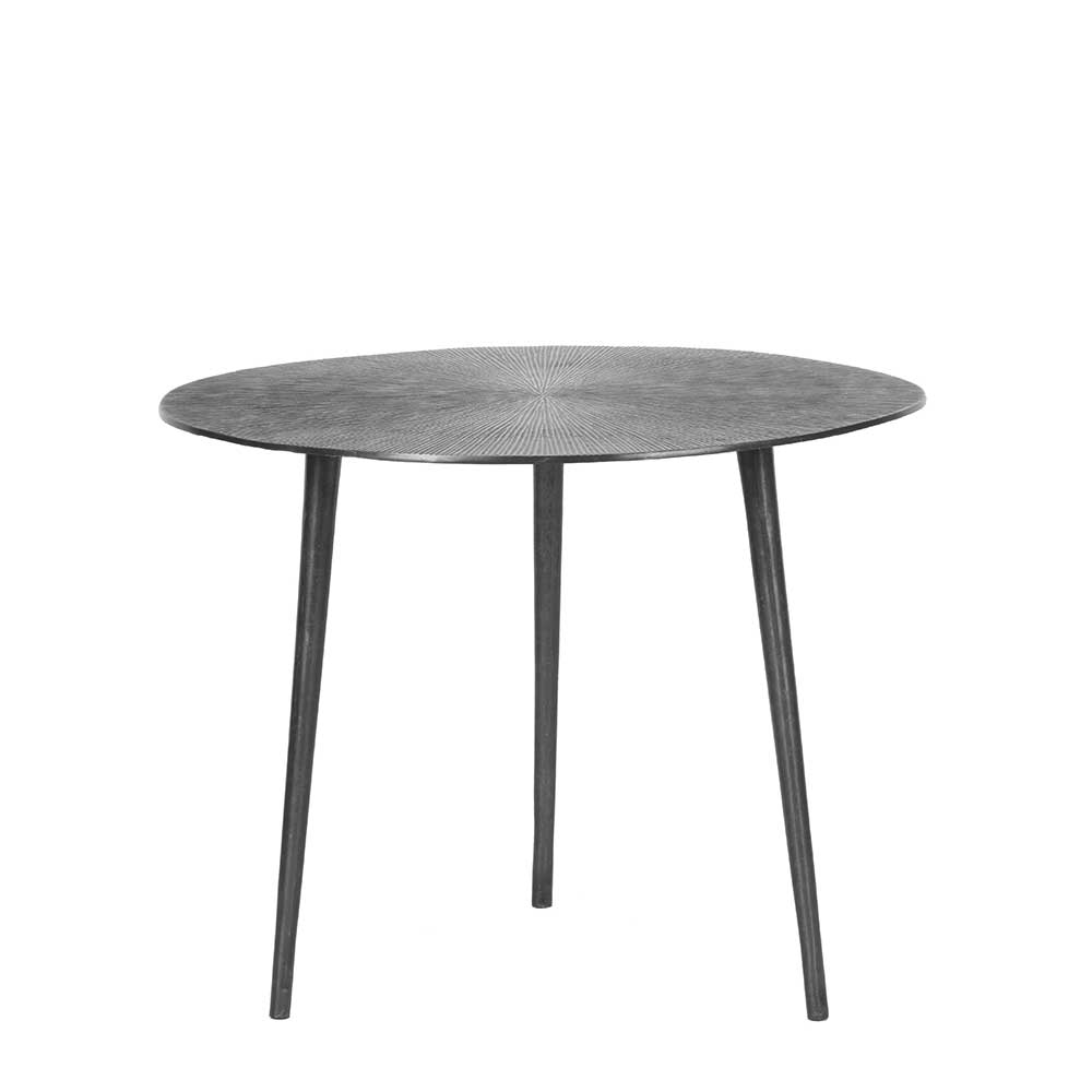 Runder Beistelltisch in Grau mit Antik Finish - Trojar