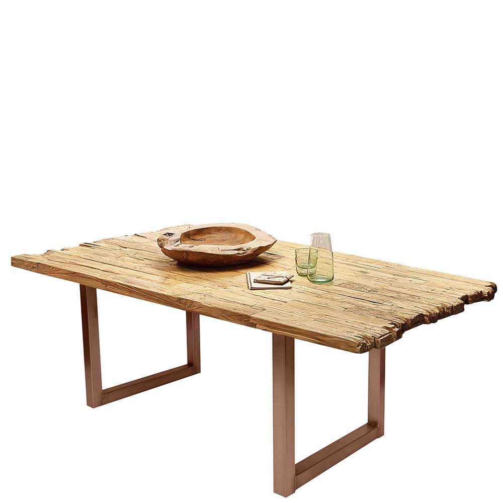 Teak Altholz Tisch mit U-Gestell - Montesa