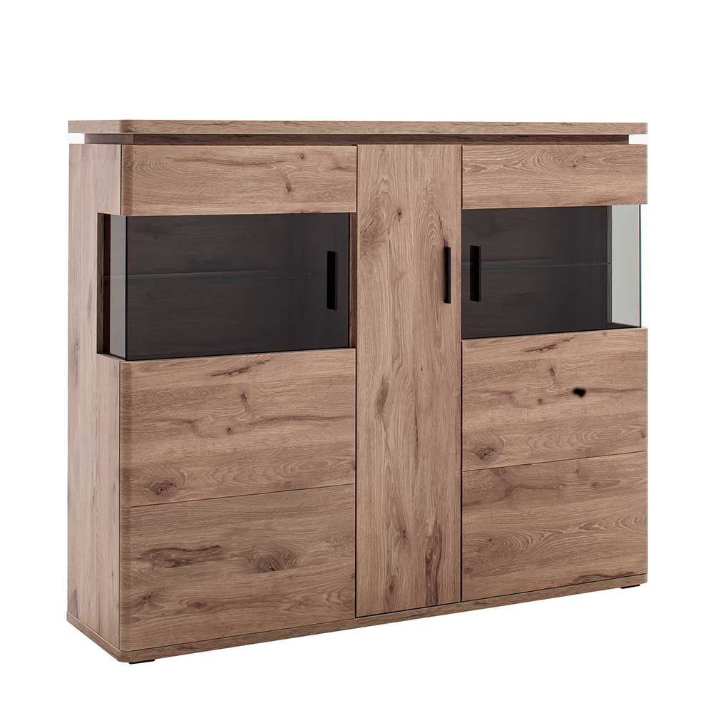 150x124x38 Wohnzimmerschrank mit Glas modern - Bekunion