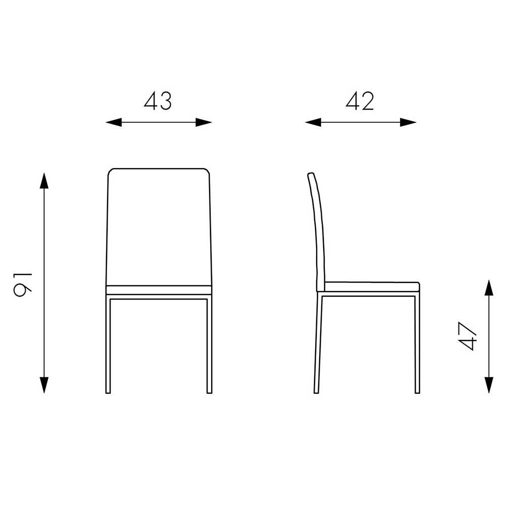 Gepolsterter Esstischstuhl in Taupe Moritz Kunstleder (2er Set)