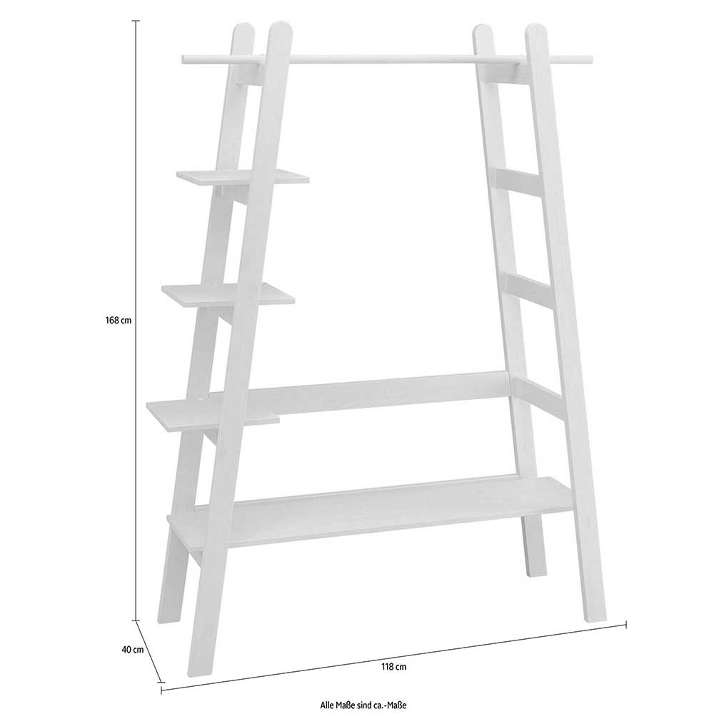 Massivholz Garderobe stehend mit Ablagen - Bienno