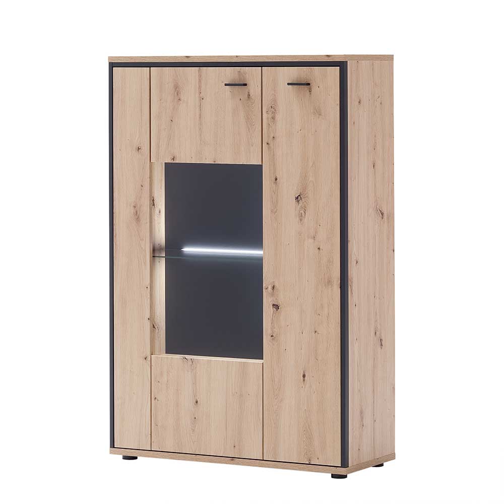 93x142x38 Highboard mit Glaseinsatz - Nikdus