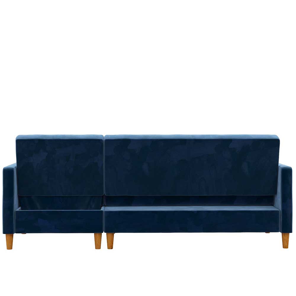 L-Schlafsofa in Blau Samt - Astomon