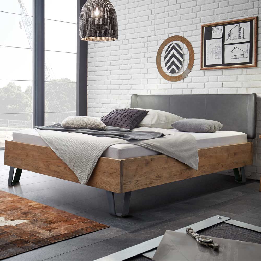 Loft Design Bett Earl mit Wildeiche massiv