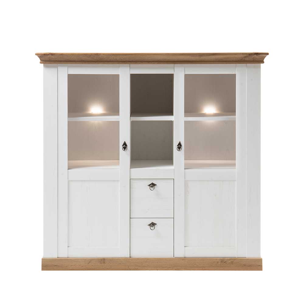 148x139x44 Landhaus Highboard zweifarbig - Diatara