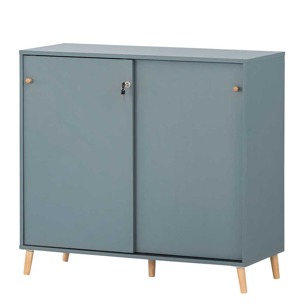 Eleganter Office Schrank in Petrol Blau - Baiamare