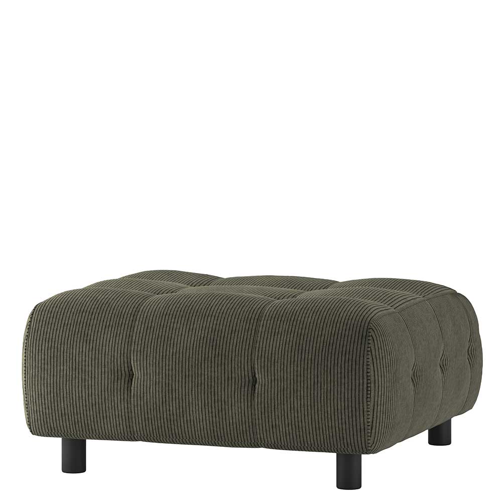 Modulsofa Hocker in Blassgrün Cord - Praggio