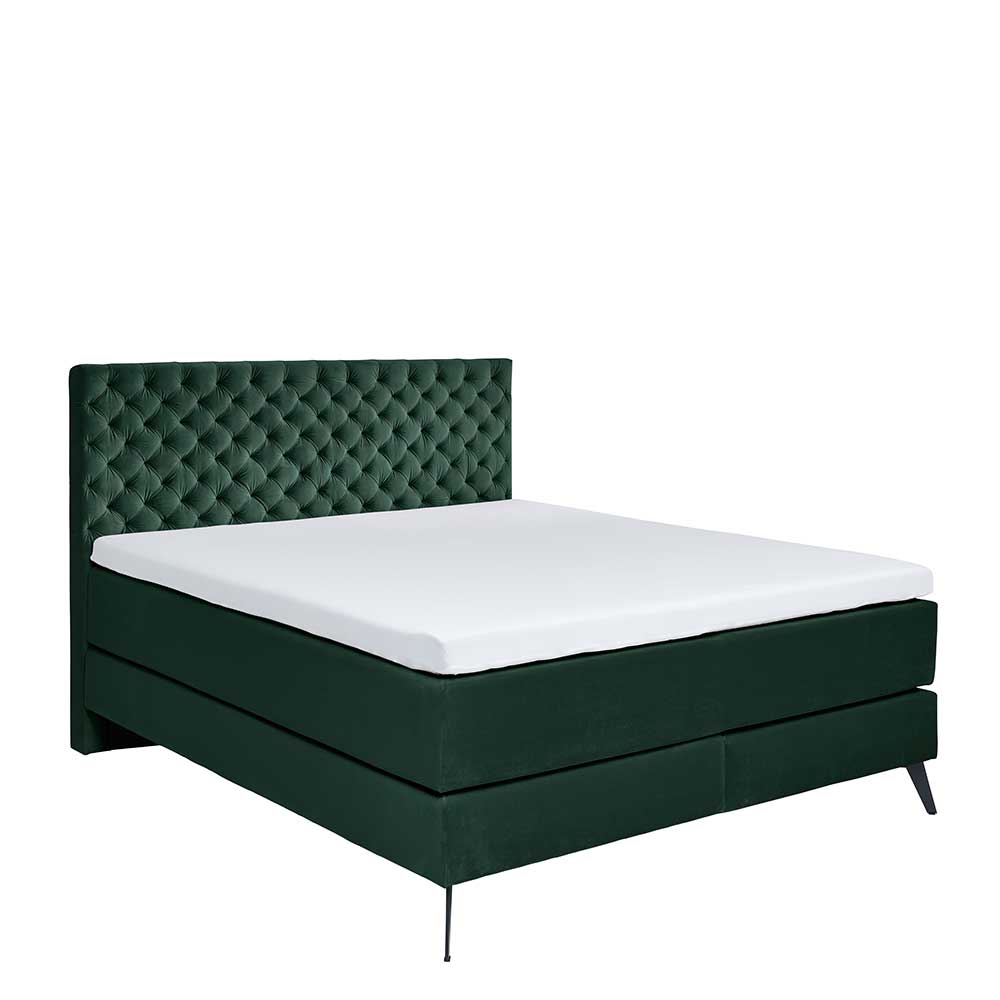 Chesterfield Design Boxspringbett in Dunkelgrün - Kurtinia