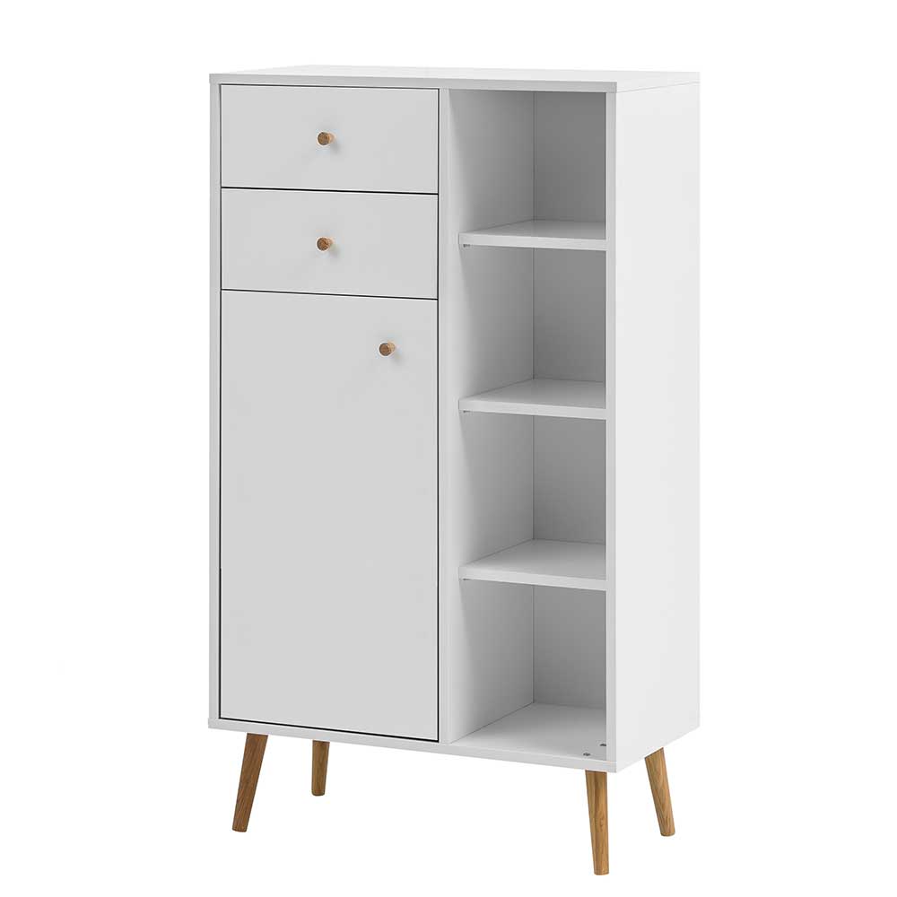 67x119x33 Flurschrank in Weiß & Eiche - Niuna