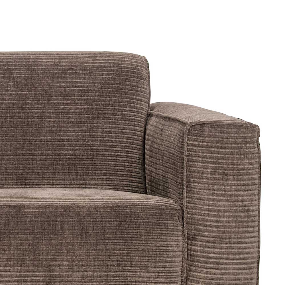 Dreisitzer Sofa aus Cord in Taupe - Zoronga