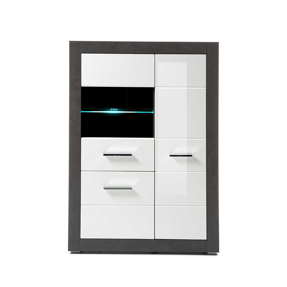 3-türiges Highboard mit Glas Einsatz - Istensa