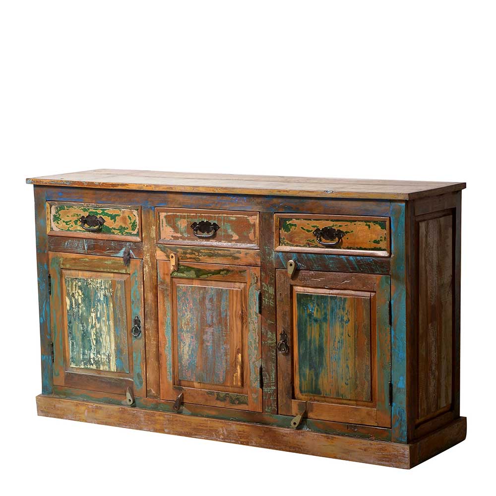 Shabby Chic Buffetschrank in Braun Bunt - Jamaica