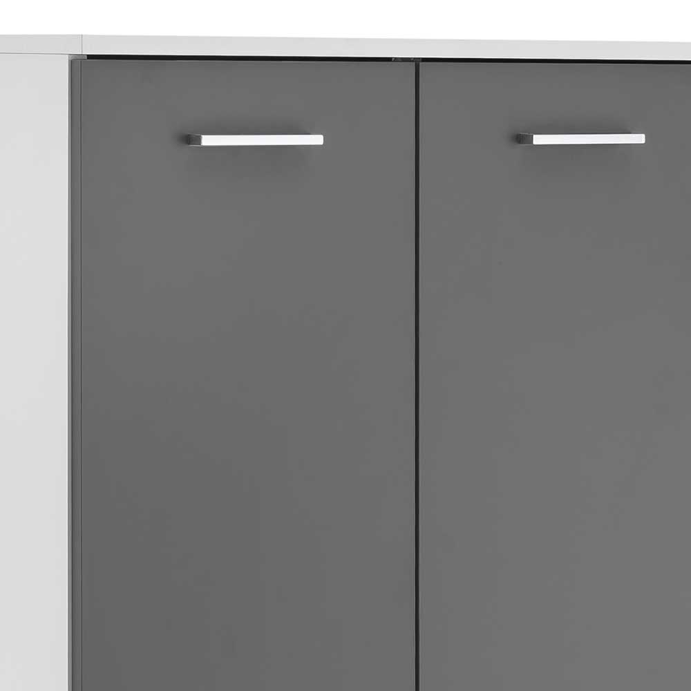 60x117 cm Bad Highboard in Grau & Weiß - Mirista