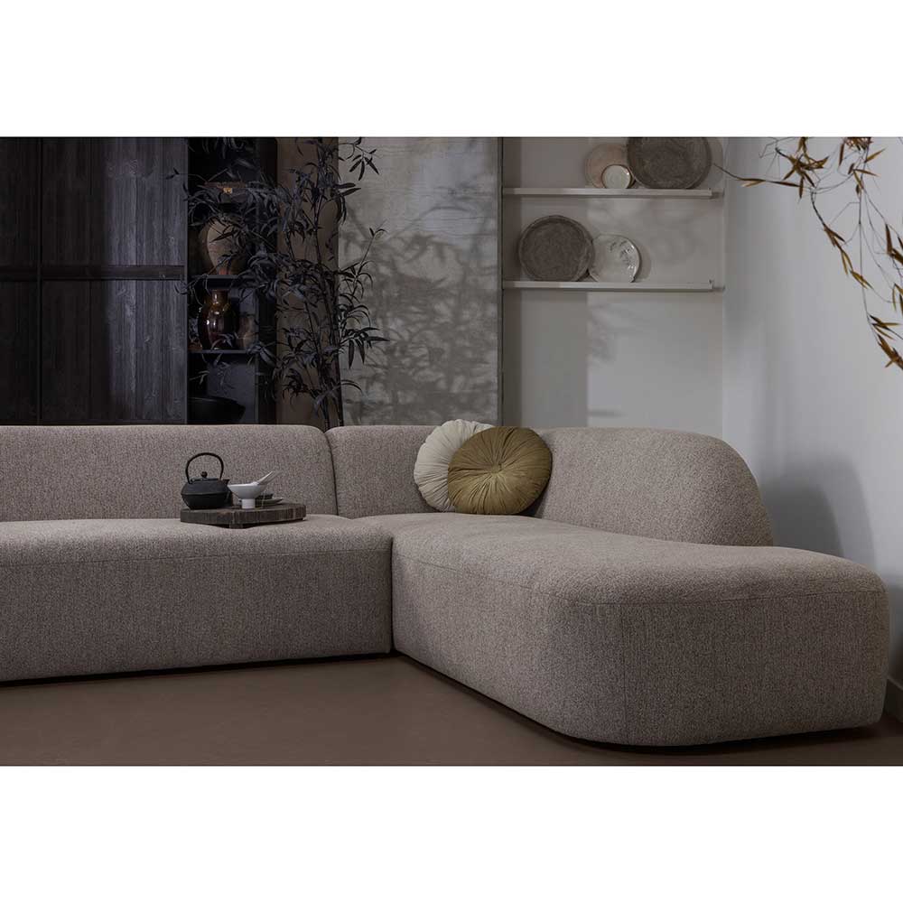 Chenille Sofaecke in Beige - Jaturna