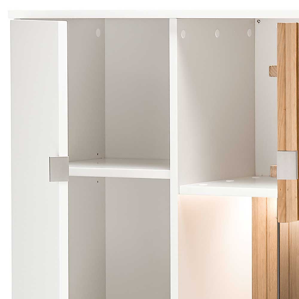 Highboard in Weiß und Eiche Bianco - Miloris