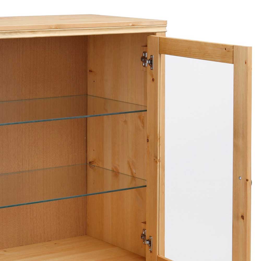 Glastüren Highboard in Natur geölt - Vinidad