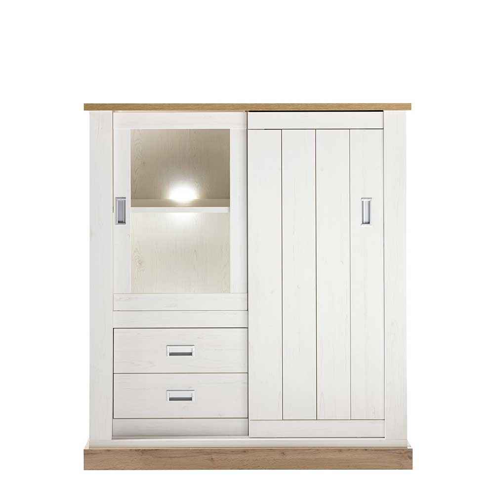 126x140x50 Landhaus Highboard mit Sockelgestell - Helkaska