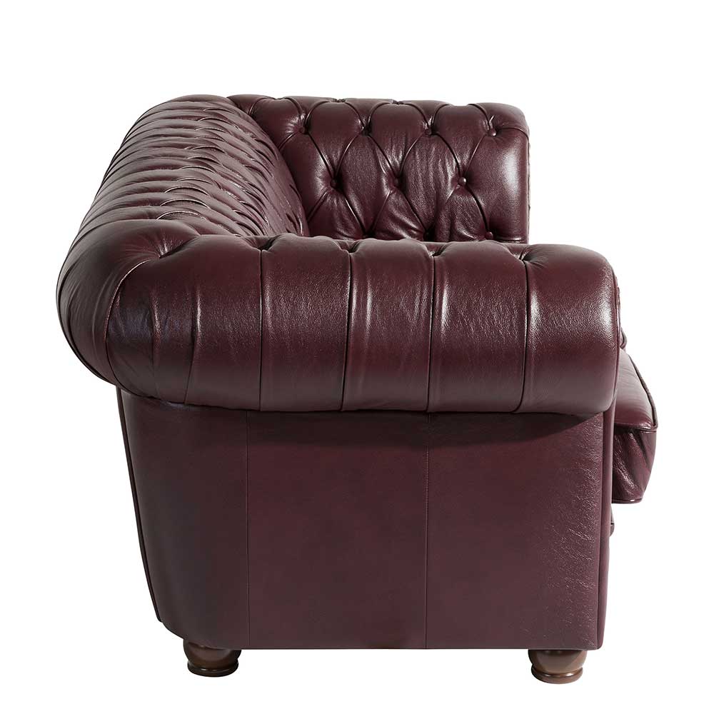 Chesterfield Ledercouch in Rotbraun - Geoloro