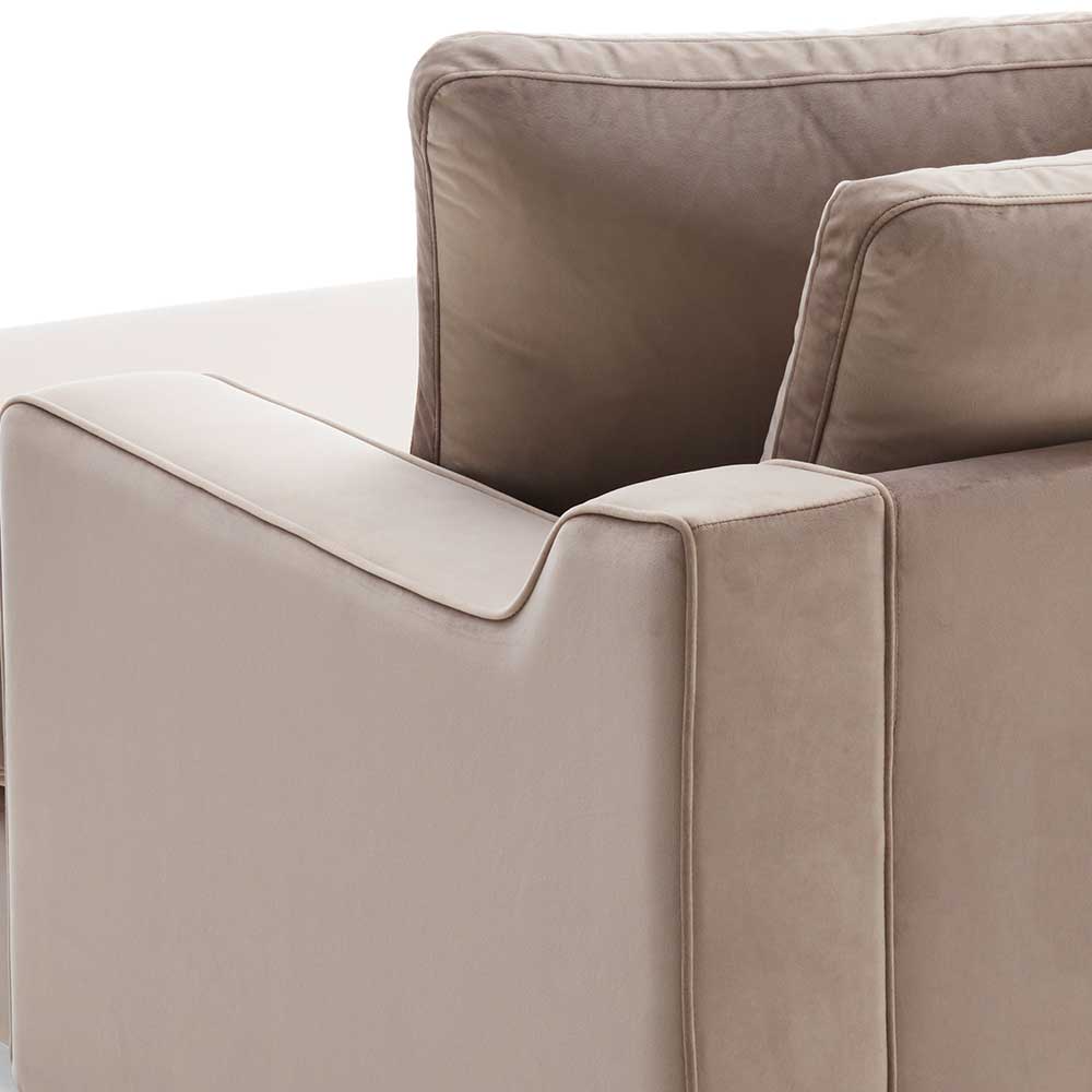 XXXL Sessel Love-Seat in Creme Samtvelours - Feel