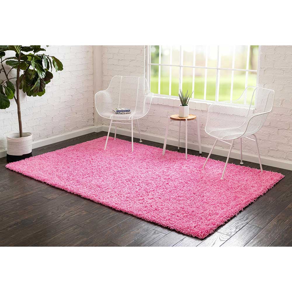 Hochflor Läufer oder Teppich in Pink - Siela