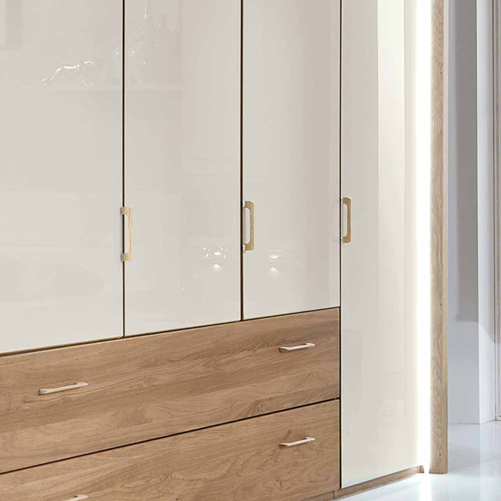 5-türiger Kleiderschrank Anglesia in Creme und Eiche