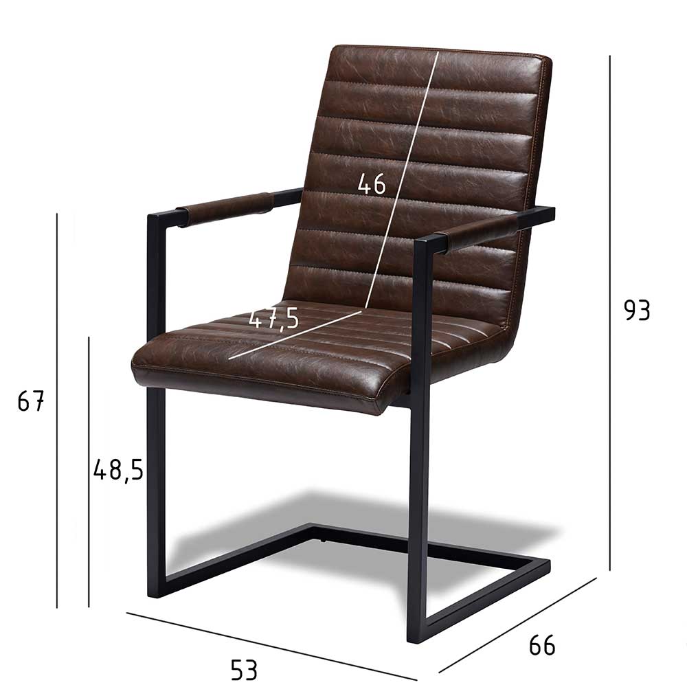 Dunkelbraunes Stuhl-Set mit Armlehnen - Cuysana (2er Set)