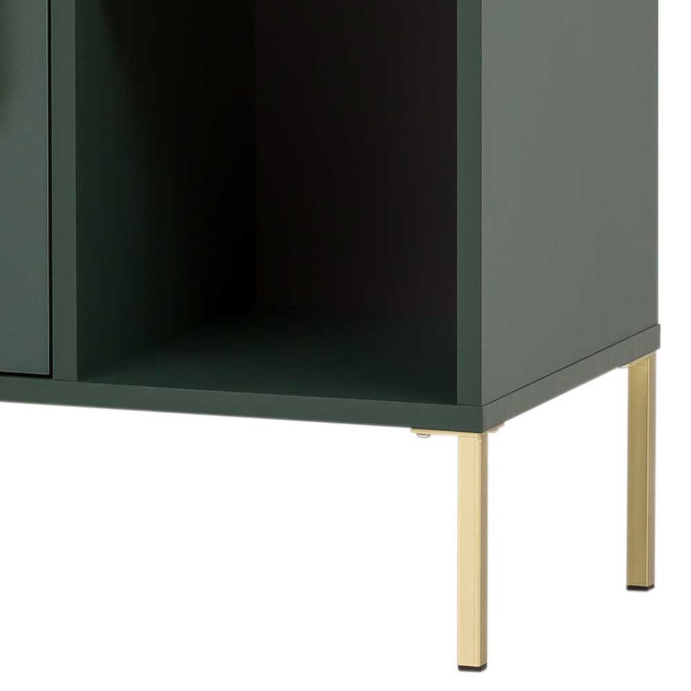 Badezimmer Highboard in Dunkelgrün & Gold - Aqua