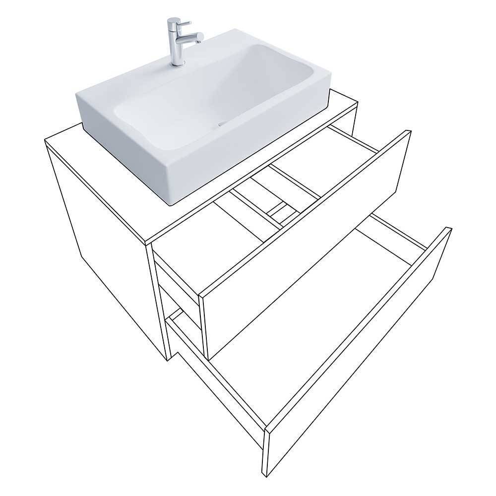 Badmöbel-Kombination für Wandmontage - Effect (dreiteilig)