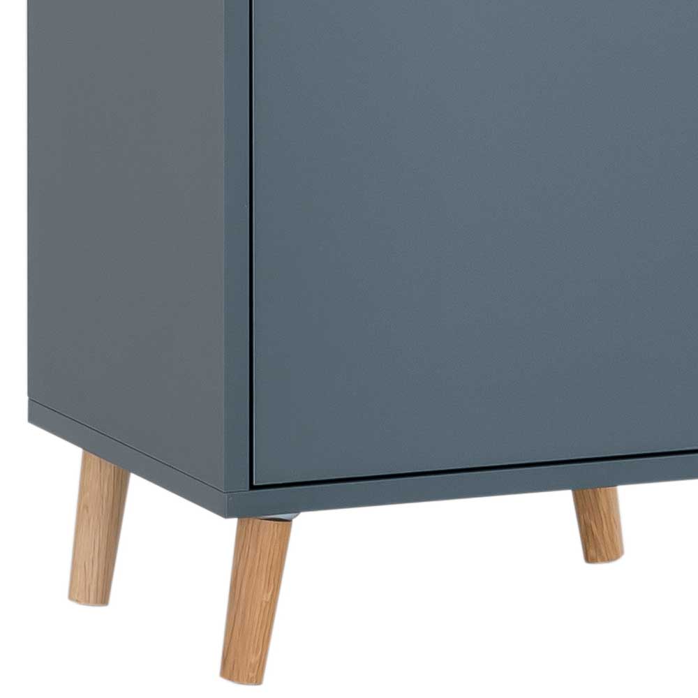 41x114x33 Badschrank in Petrol Blau in Eiche - Matrera