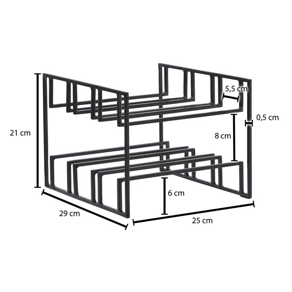 29x21x25 Eisen Weinregal mit sechs Flaschen - Renema