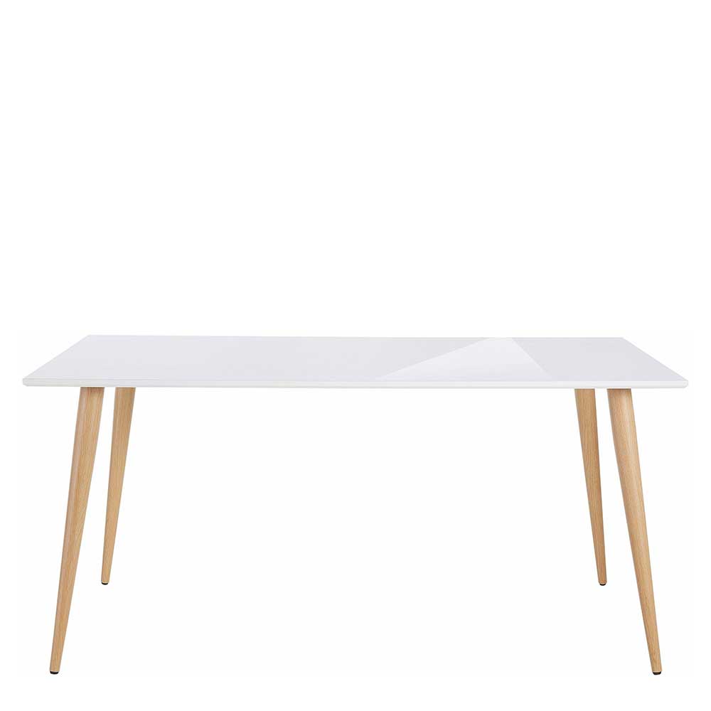 160x90 cm Scandi Hochglanztisch in Weiß - Sybilla III