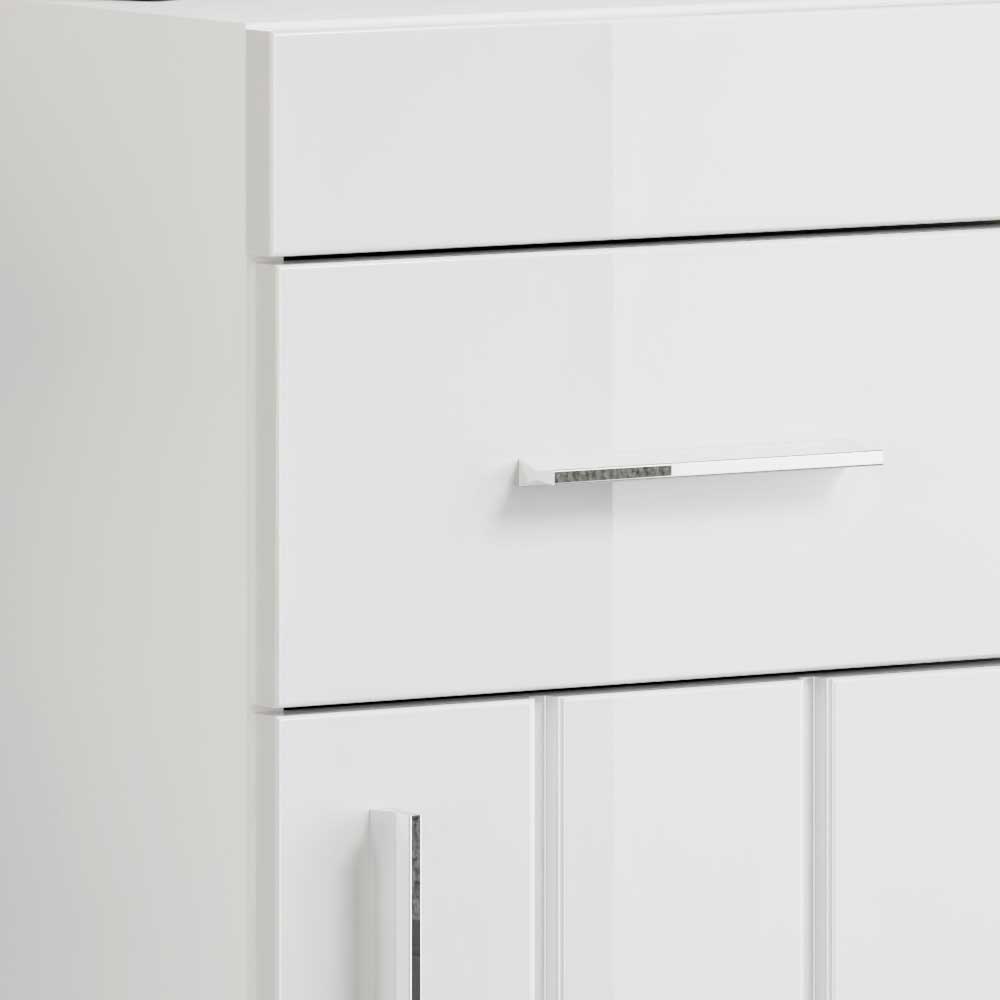 Hochglanz Badschrank in Weiß - 36x80x32 cm - Panjol